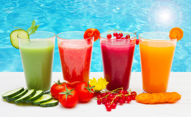 various Freshly Vegetable Juices