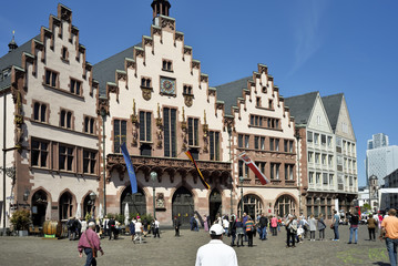 Obraz premium Frankfurt am Main Innenstadt, Marktplatz, Rathaus, Frankfurt am Main City center, market square, town hall