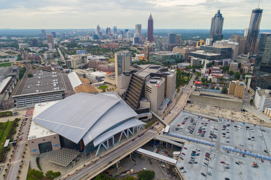 Aerial drone photo Downtown Atlanta GA