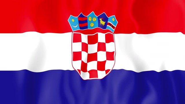 Animated flag of Croatia in slow motion