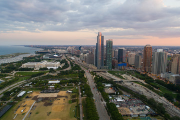 Obraz premium Aerial image Near South Side Chicago