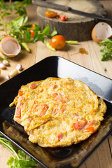 omelet in a plate.