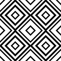 Abstract geometric background design. Vector seamless black and white pattern.