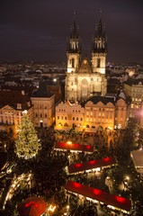 Fototapeta na wymiar Christmas market on Old Town Square in Prague