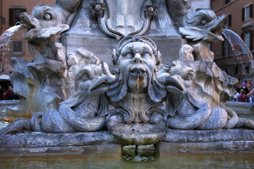 Della Porta Fountain Piazza Rotunda Rome Italy