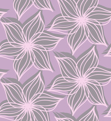 Abstract geometrical flower with pointy pedals on purple