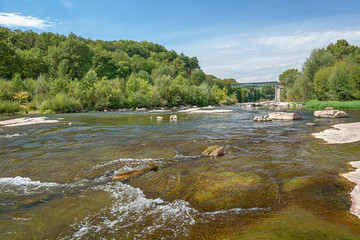River Ardeche along the old village Vogue