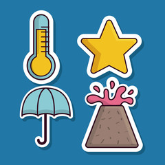 weather related icons over blue background colorful design vector illustration