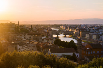 Fototapeta na wymiar Sunset from Florence city