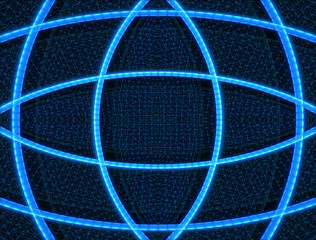 3d illustration. abstract Blue wireframe futuristic background
