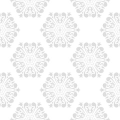Light gray seamless pattern with wallpaper ornaments