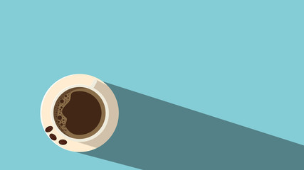 Tasse Kaffee Flat Icon Top View