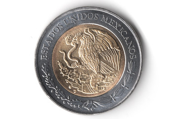 Moneda de cinco pesos mexicanos escudo, Currency of five Mexican pesos
