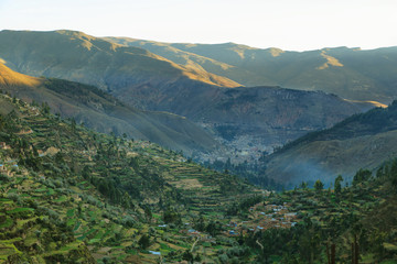 Tarma valley and terrace fields from Tarmatambo, Peru