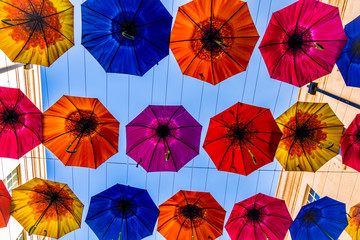 Fototapeta na wymiar Bath umbrella display, UK