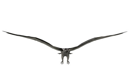 3d rendering of a reflective eagle bird flying in the air
