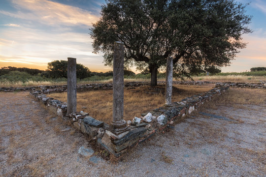 Ancient Roman villa of Los Terminos in Monroy. Extremadura. Spain.