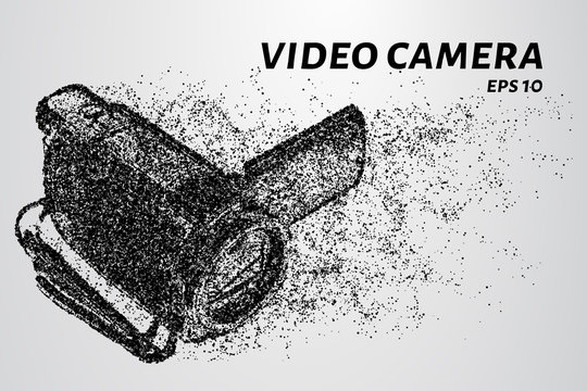Video camera of particles. The video camera consists of dots and circles. Vector illustration