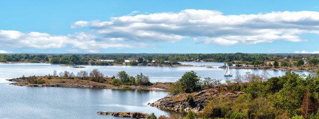 Panoramic view from an island called Maro in St Anna Archipelago in the Baltic Sea, Sweden