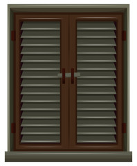 Window painted in brown color