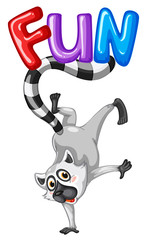 Cute lemur and word fun