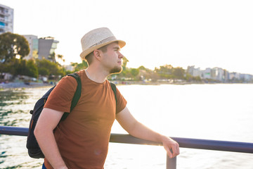 Portrait of an attractive young man on a tropical beach