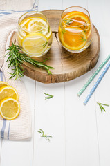 Detox fruit infused flavored water.