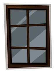 Window with wooden frame