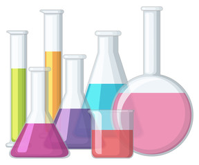 Beakers with chemical inside