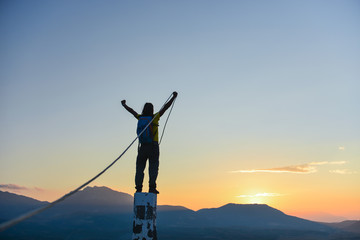 Successful and enthusiastic climber