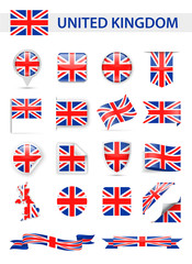 United Kingdom Flag Vector Set