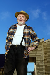 Naklejka premium happy senior man