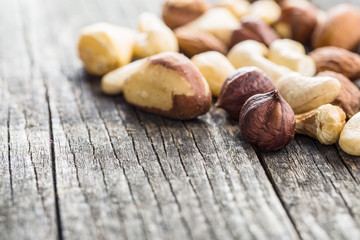 Obraz na płótnie Canvas Different types of nuts.