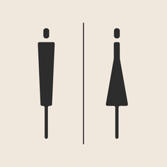 Concept and idea icon of toilet. Stroke vector logo, web graphics. Isolated background. Vector illustration.