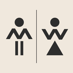 Concept and idea icon of toilet. Stroke vector logo, web graphics. Isolated background. Vector illustration.