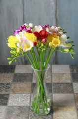 Bouquet of freesia flowers.