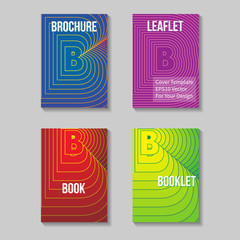 Book Title Page Template. Business Report Or Booklet Cover. Brochure Layout. Poster, Presentation Sheet. A4 Size. Leaflet, Flyer Mockup. Vector. Letter B.