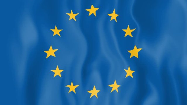 Animated flag of the European Union in slow motion