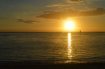 Fototapeta na wymiar Sunset Indian ocean Reunion Island
