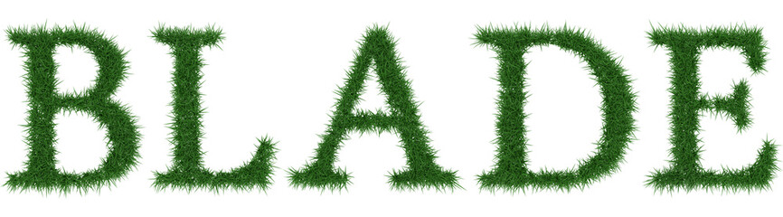 Blade - 3D rendering fresh Grass letters isolated on whhite background.