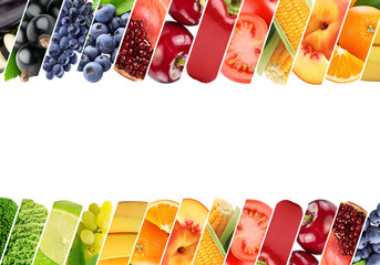 Obst und Gemüse in frischen Farben. Gesundes Ernährungskonzept