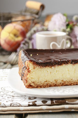Piece of traditional Vienna cheesecake