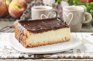 Piece of traditional Vienna cheesecake