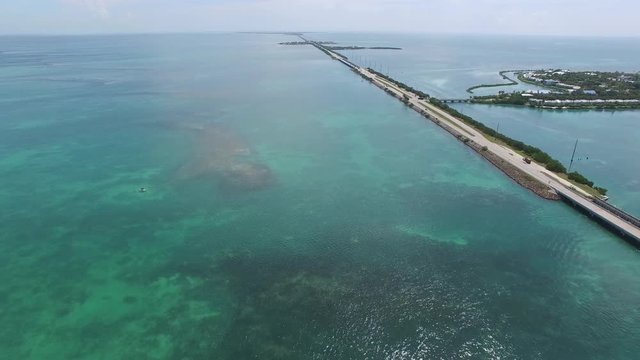 Aerial video of Duck Key in the Florida Keys.