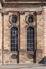 Ludwigskirche in Saarbrücken, Detail an der Westfassade