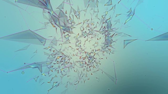 triangulated hologram.Abstract plexus background for different events and projects.Seamless loop.