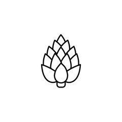 Artichoke thin line vector icon. Isolated vegetables linear style for menu, label, logo. Simple vegetarian food sign.