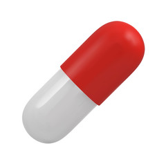 Red and white casule pill