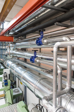 Valves and pipes in a industry
