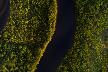 Top View of Amazon River in Brazil